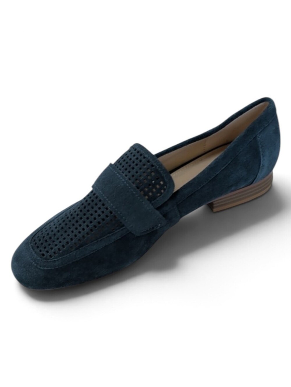 Violet & Red, Stacie,Blue Suede Perforated Loafer. Size 8.5